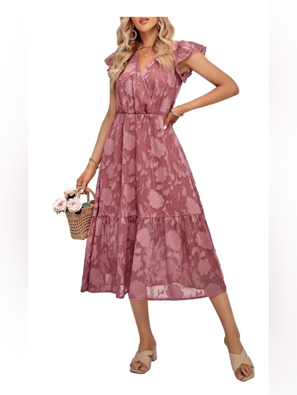 SHEIN Bohemian Floral Printed Dress